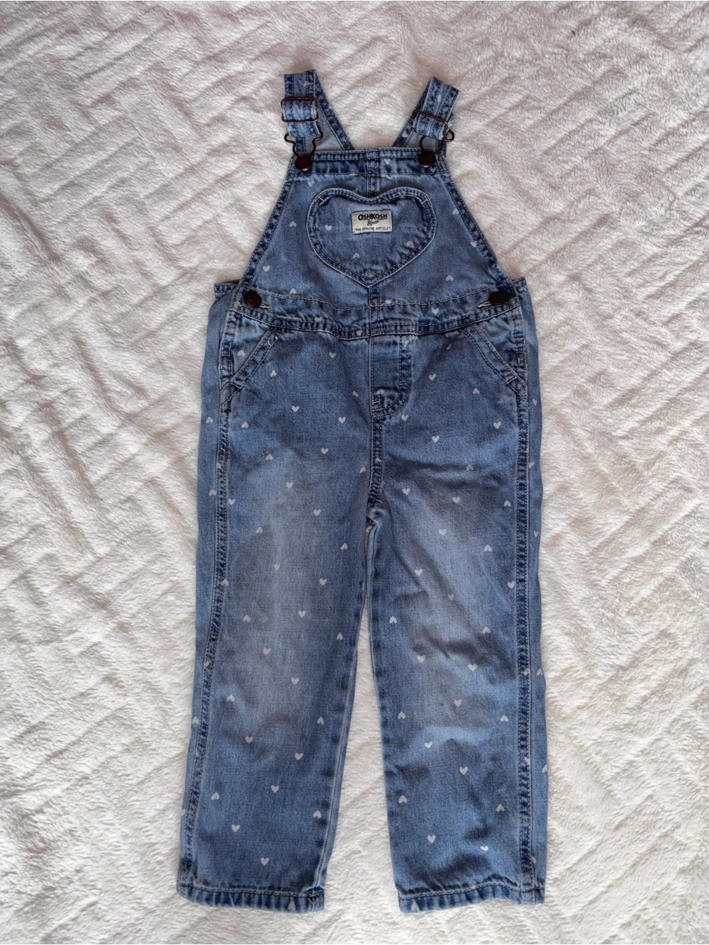 🐰 OshKosh B'gosh Heart Pocket Denim Overalls - Light Blue